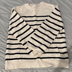 blu pepper Striped Black and White Sweater
